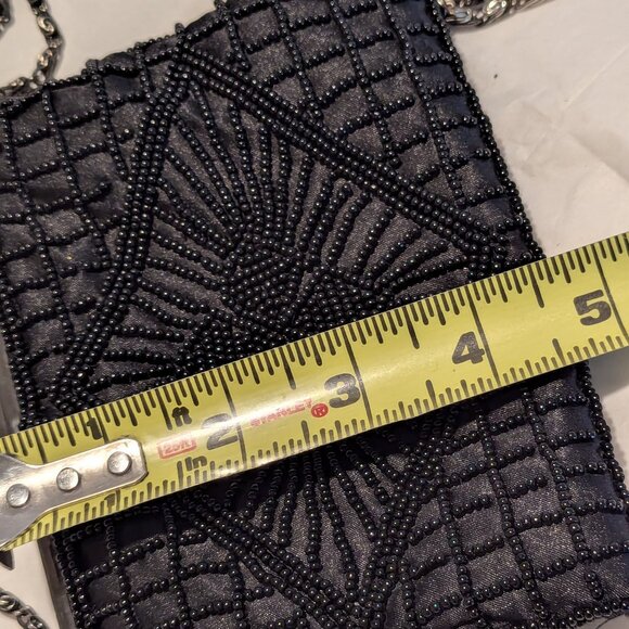 Party Dance Cross over Beaded bag Black Cocktail Elegant and can fit your cell - Picture 8 of 9